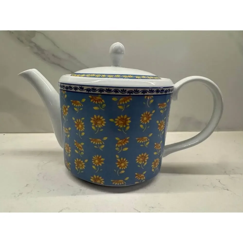 Vista Alegre Vintage Discontinued Sunflower Daisy Floral Teapot